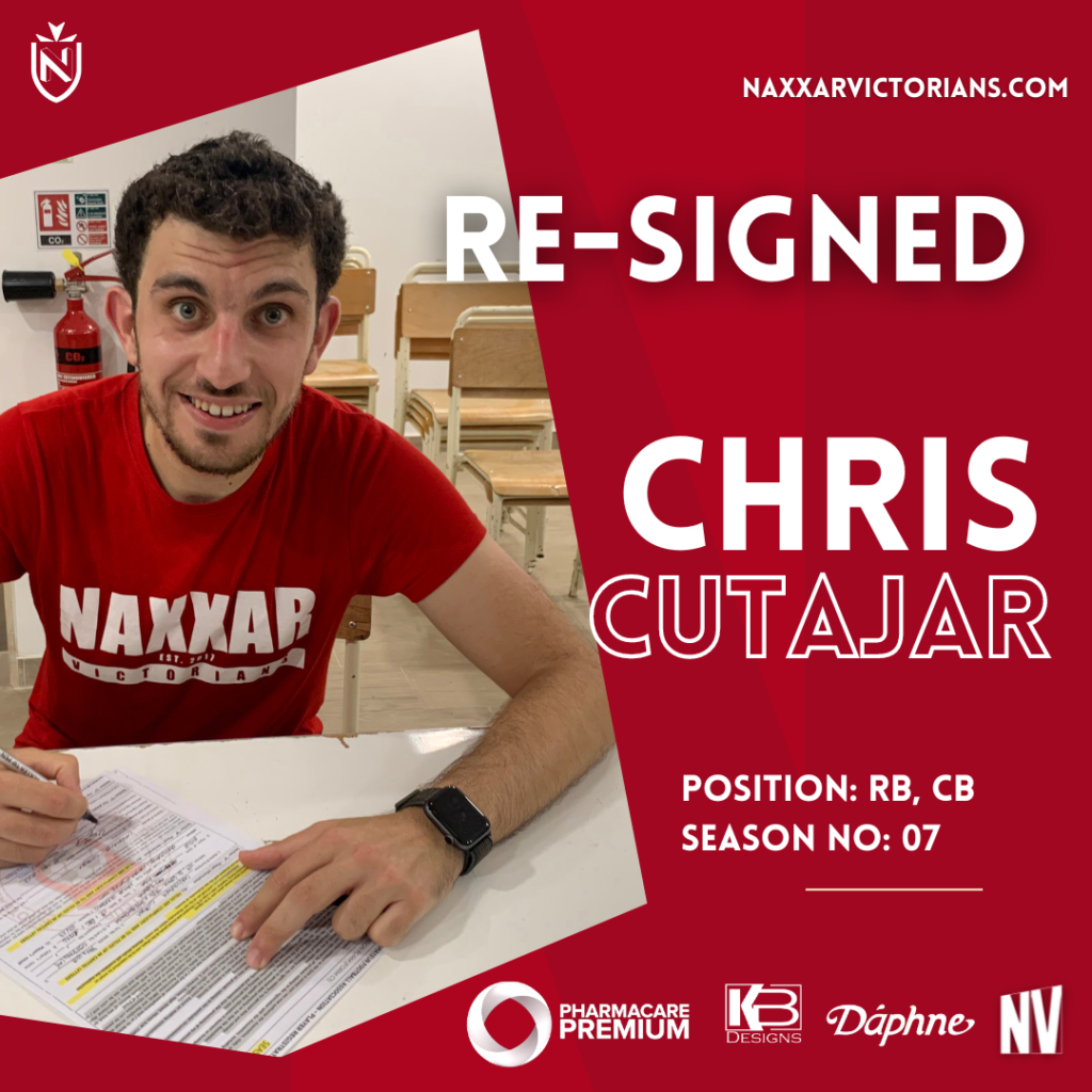 Chris Cutajar re-signs with Naxxar Victorians.